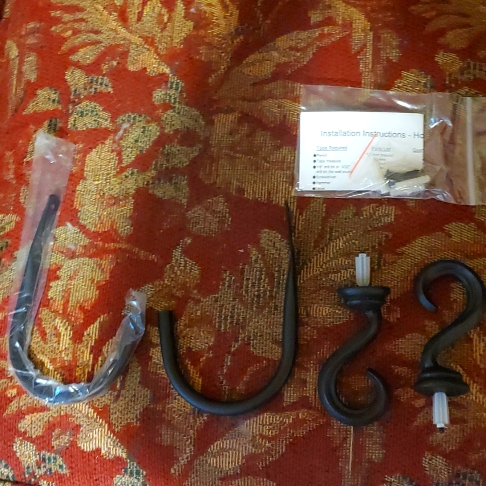 BCL Drapery Hardware, Black Hook Hold backs,1 pair